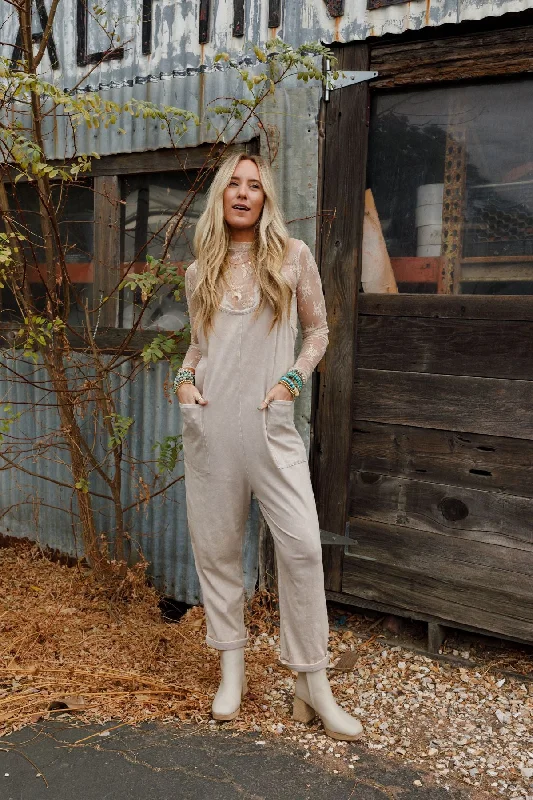 Brooke Pocket Jumpsuit - Ash Mocha Shop Sales