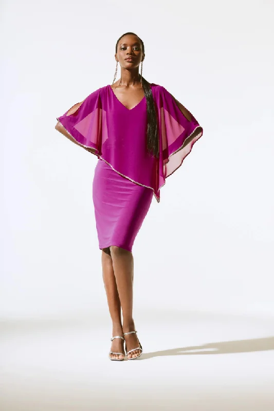 Chiffon and Silky Knit Poncho Dress Season Appropriate Women's Collection