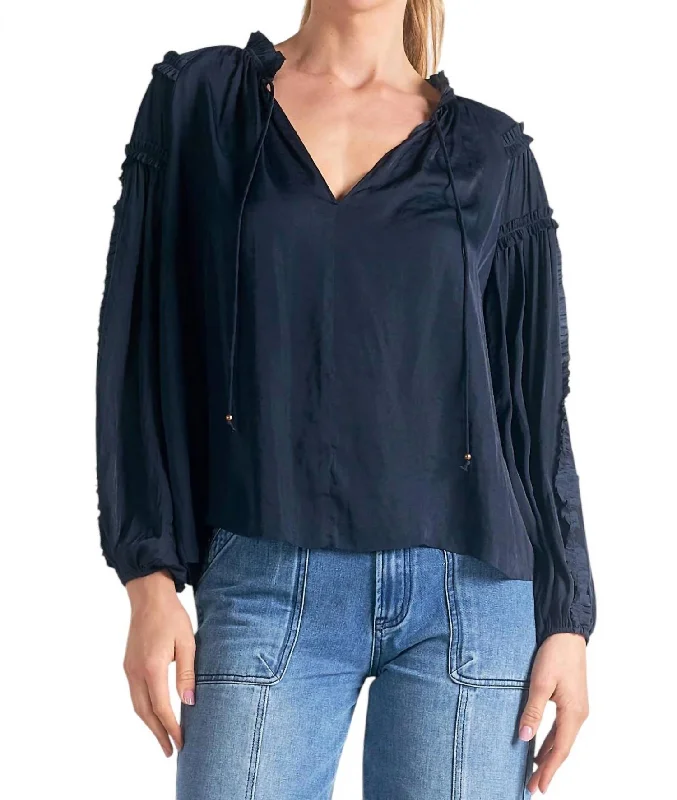 Alessandra Top In Navy Daily Essentials