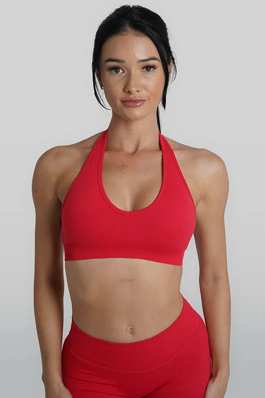 RECOIL HALTER CROP - RED Elegant Style