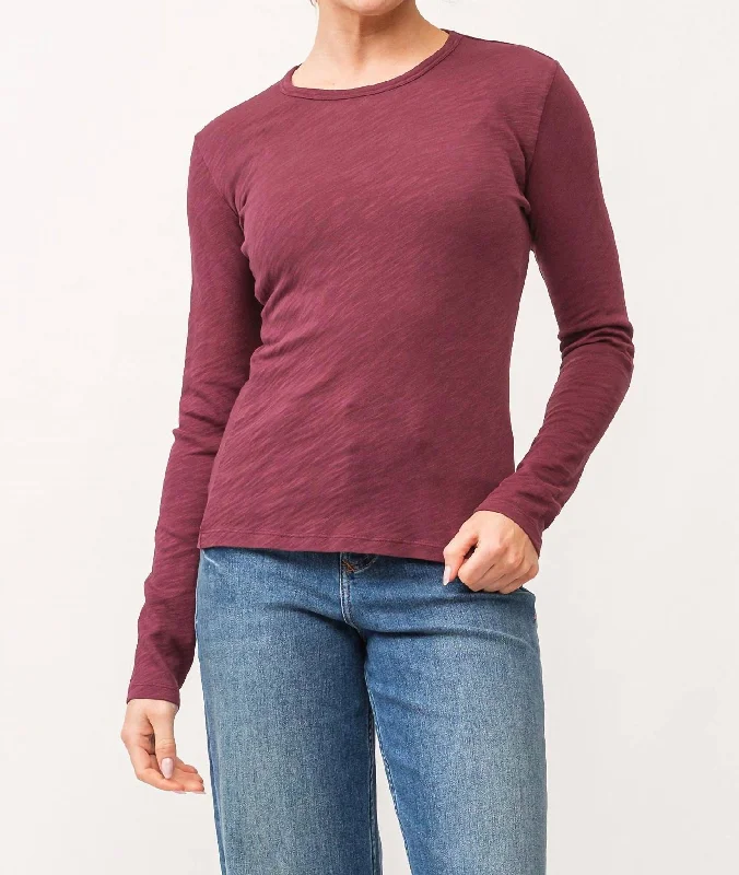 Nina Long Sleeve Top In Pomegranate Limited Styles