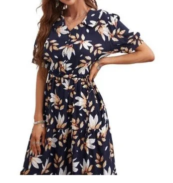 MANDY Natural/navy floral dress Trending Items