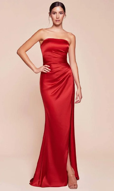 Ladivine 7451 - Strapless Satin Long Gown Durable Fashion Picks