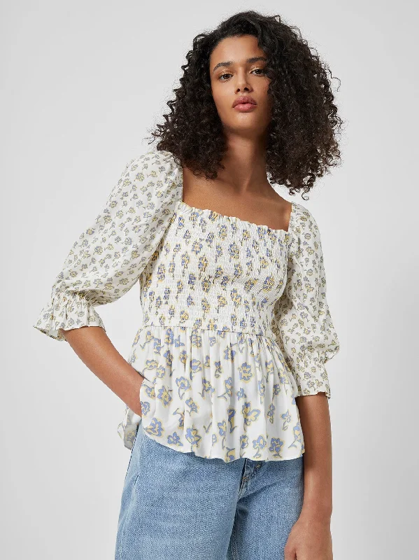 Doria Smock Balloon-Sleeve Top Hot Sale