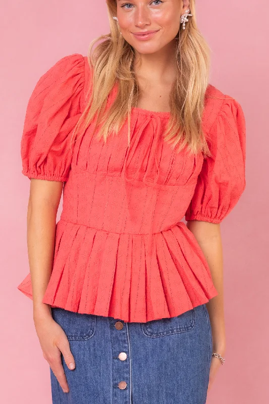 Thea Top in Coral - FINAL SALE Crazy Discounts, Hurry Up