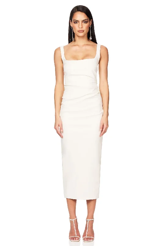 Nookie Off Duty Midi Dress - Cream New In This Season