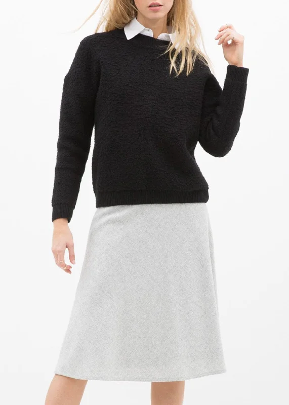 High Waisted Wool Knit Midi Skirt Designer Wear On Sale