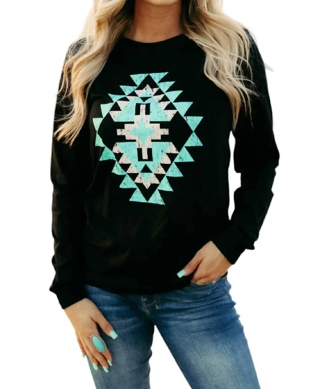 Icy Aztec Top In Black Luxury Fashion