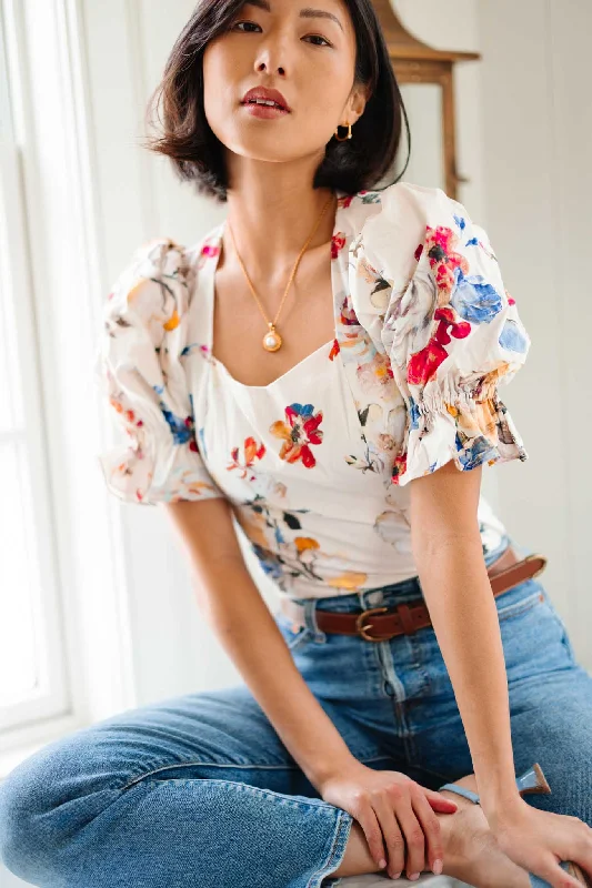 Coco Top in Cream Floral - FINAL SALE Versatile Wardrobe Essentials