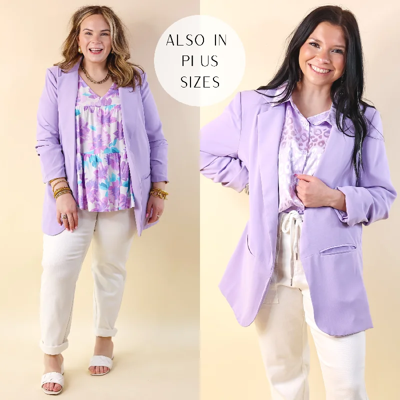 No Bad Angle Blazer With Pockets in Lavender Purple Final Sale