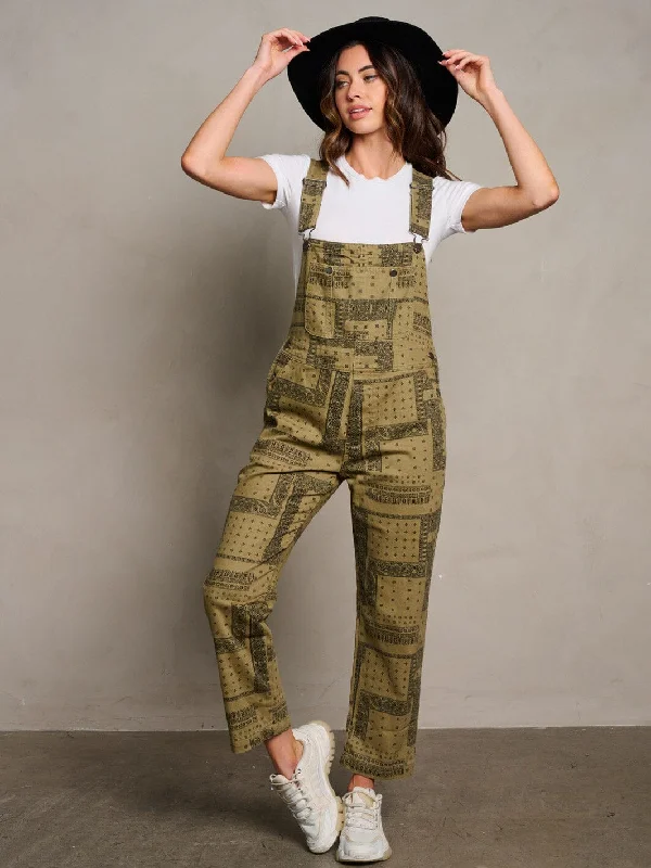 WOMEN'S SLEEVELESS POCKETS MULTI PRINT WIDE LEG OVERALL Style Revolution