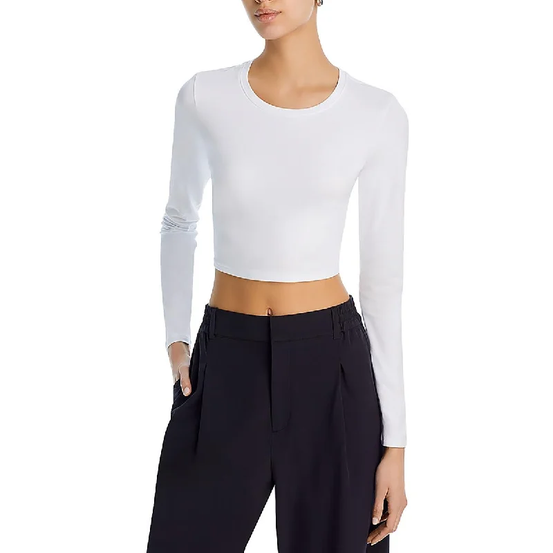 Womens Crewneck Long Sleeve Cropped Chic And Edgy