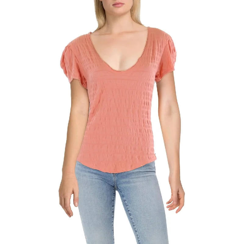 Womens Cotton V-Neck Pullover Top Season Appropriate Women's Collection