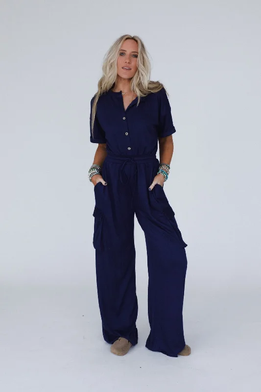 The Nest Sunset Forager Jumpsuit - Navy Style Without Limits