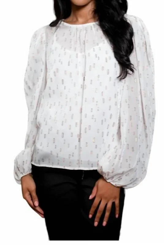 Harlow Top In Metallic Clip Dot Style Revolution