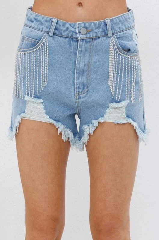 Fringe Denim Shorts Buy More, Save More