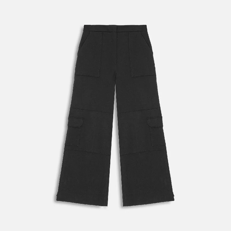 Ganni Solid Twill Suiting Cargo Pants - Black Special Offers