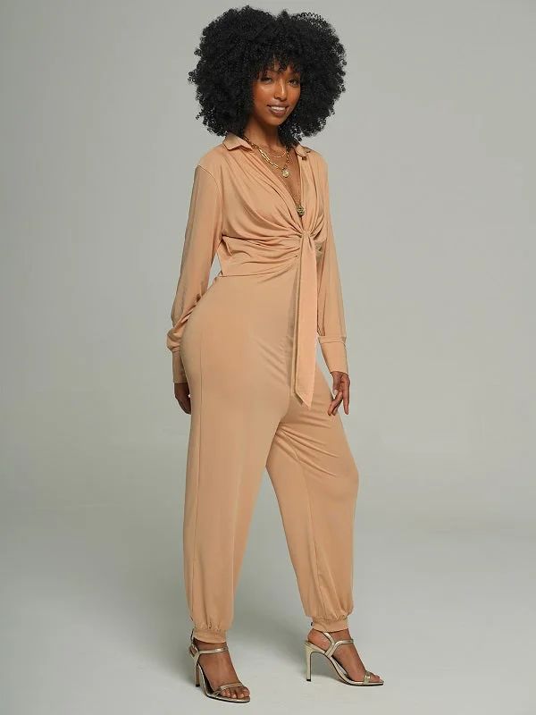 Draped Tie Shirt Jumpsuit Day To Night Styles