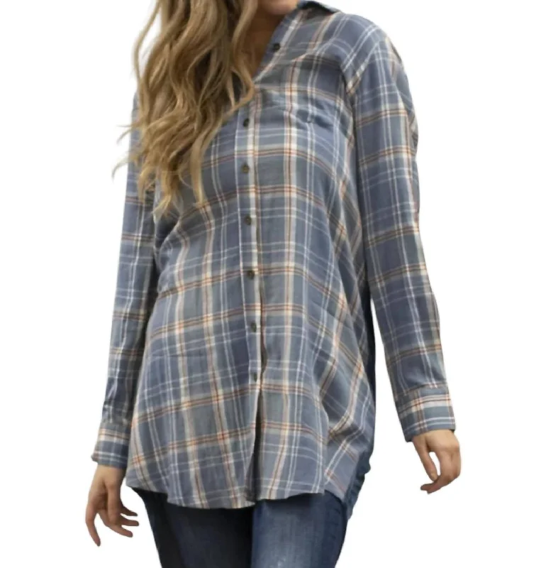 Pilar Tunic Shirt In Blue Fast Fashion Favorites