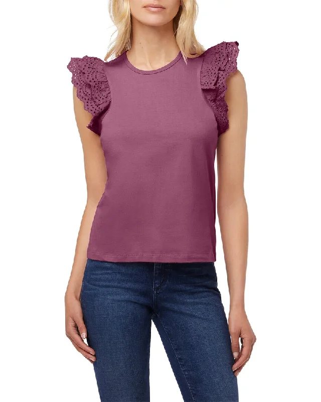 JOE'S Jeans Eyelet Sleeve Top Luxe Women's Apparel