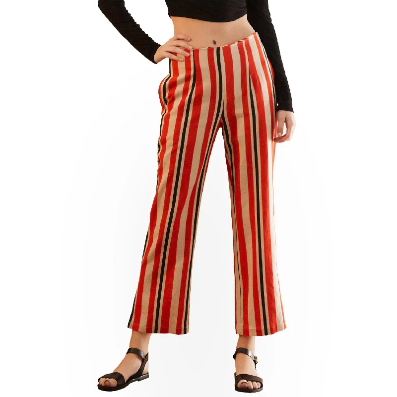 Women's Hi-waisted Cropped Pants in Poppy Multi Daily Deals