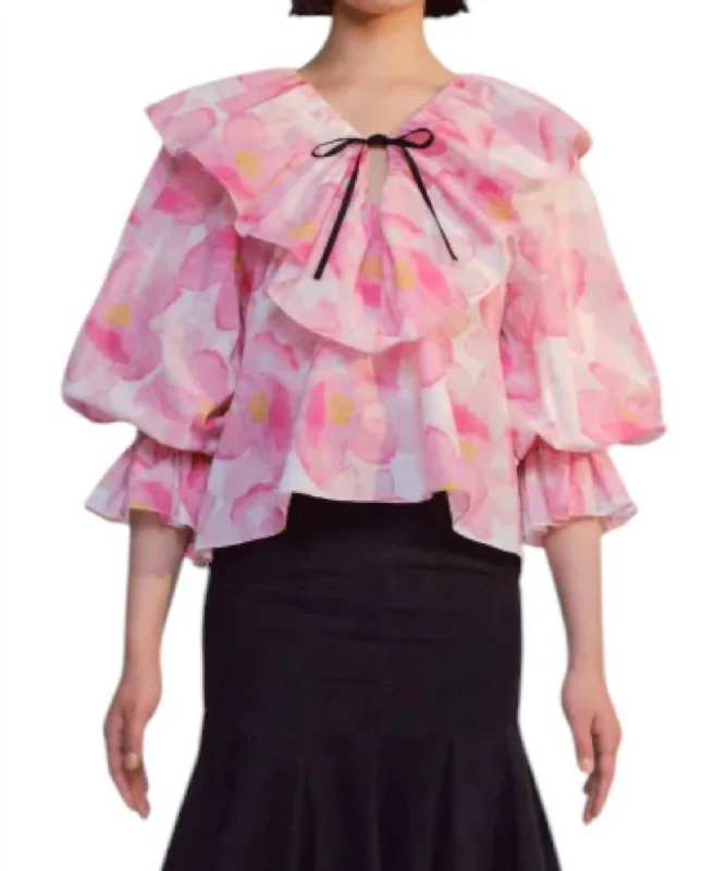 Bianca Top In Pink Floral Style Breakthroughs