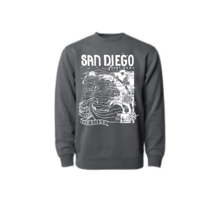 SunDiego WOMEN'S MAP FLEECE - BLACK/WHITE Casual Chic