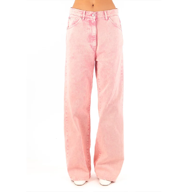 Stone Overdyed Bull Denim Pants Pink Unleash Your Trendy Side