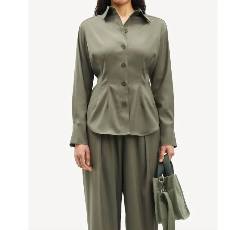 Sajul Shirt In Dusty Olive Elevate Your Wardrobe