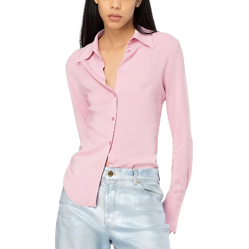 Womens Collar Casual Button-Down Top Unbeatable Deals