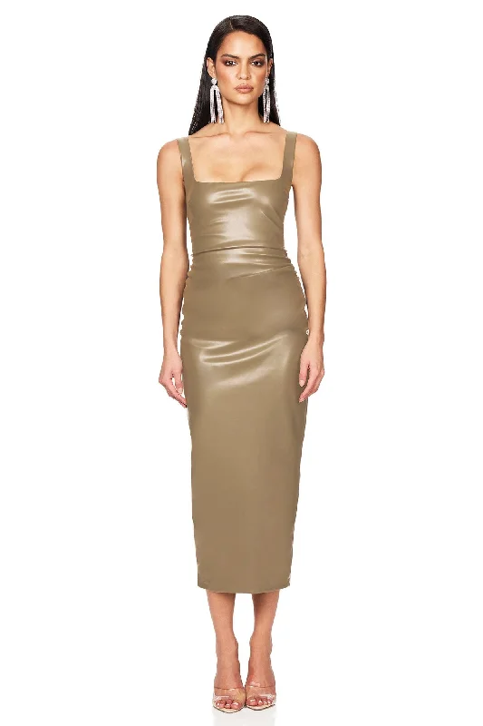 Nookie Off Duty Midi Dress - Khaki Limited Time Offers