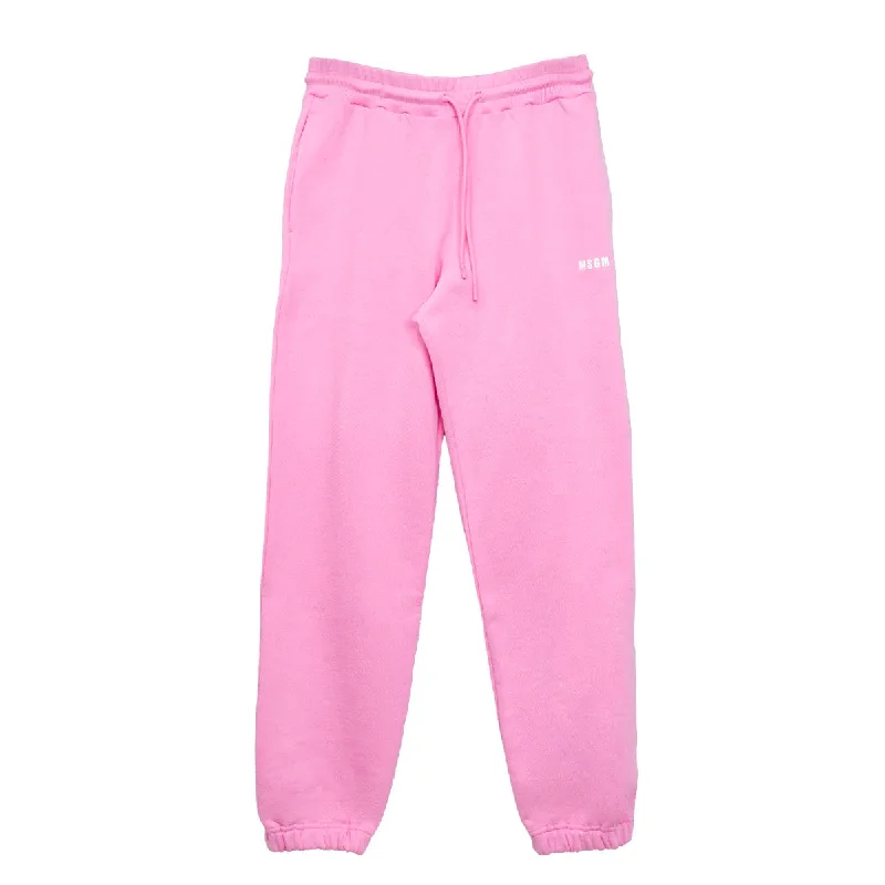 Women's Micrologo Print Fleece Pants Pink Innovate Your Wardrobe