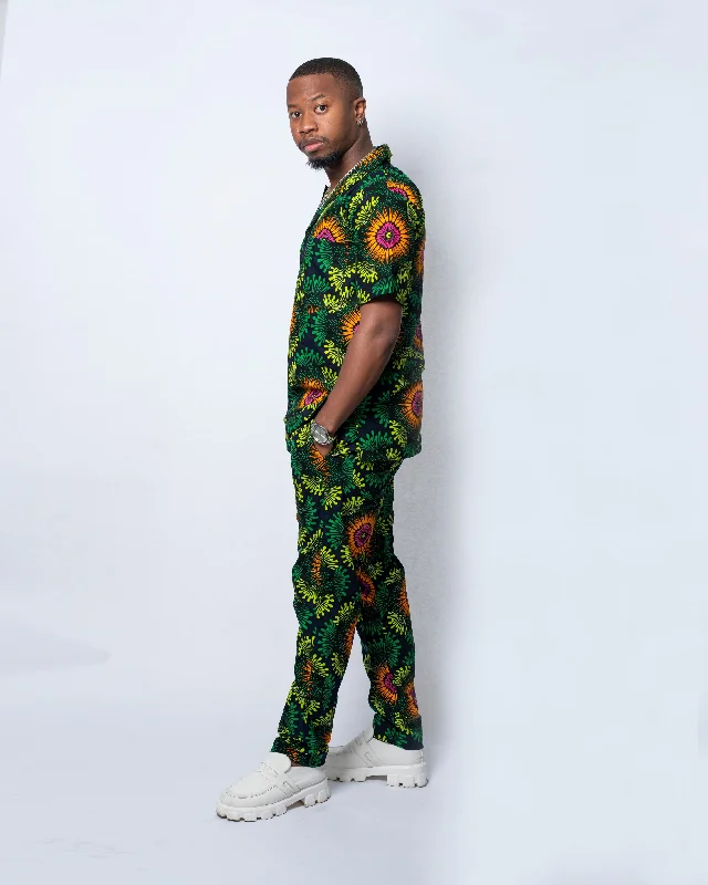 Ben Ankara Men Trouser | Green African Print Limited Time Offers