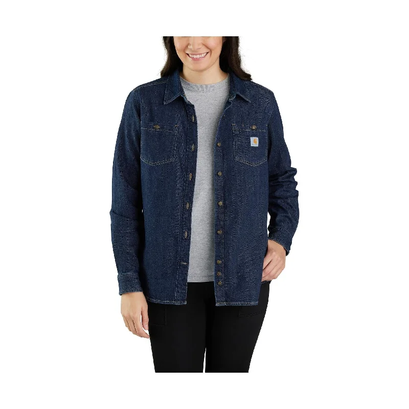 Carhartt Women's Relaxed Fit Midweight Denim Long Sleeve Over Shirt - Zion - ONLINE STORE CREDIT/EXCHANGE ONLY Trendy Attire For Her