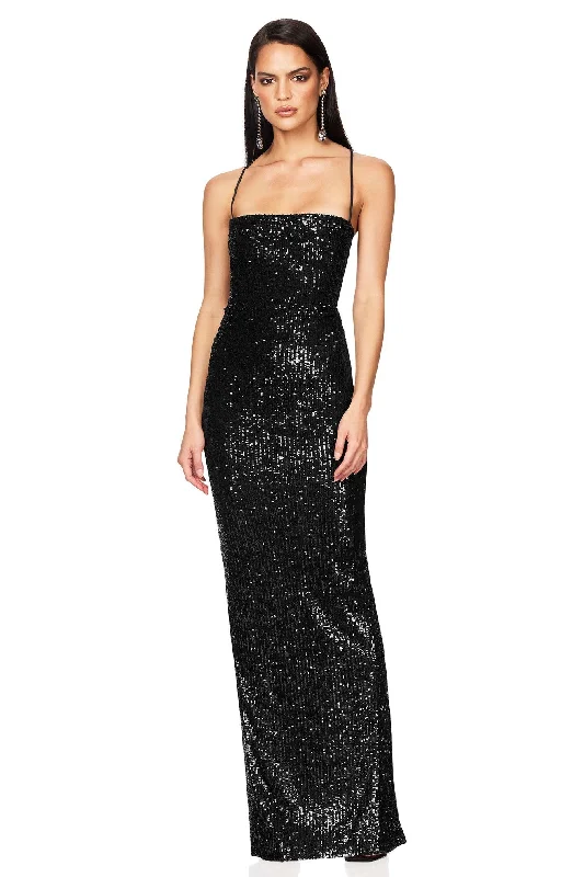 Nookie Lumina Lace Back Gown - Black Fashionista Favorites