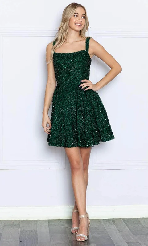 Poly USA 9214 - Sequin Velvet Fit and Flare Dress Seasonal Picks