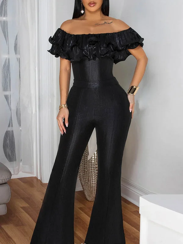 Metallic Off-Shoulder Jumpsuit Exclusive Sale