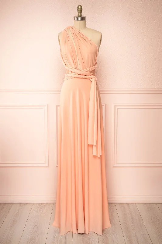 Violaine Peach | Convertible Maxi Dress Fashion Forward