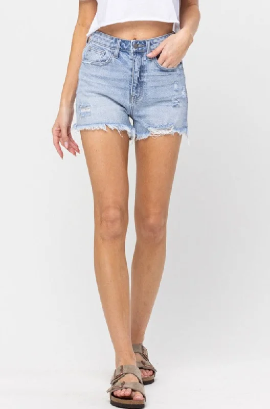 High Rise Frayed Short Top Brand Discounts