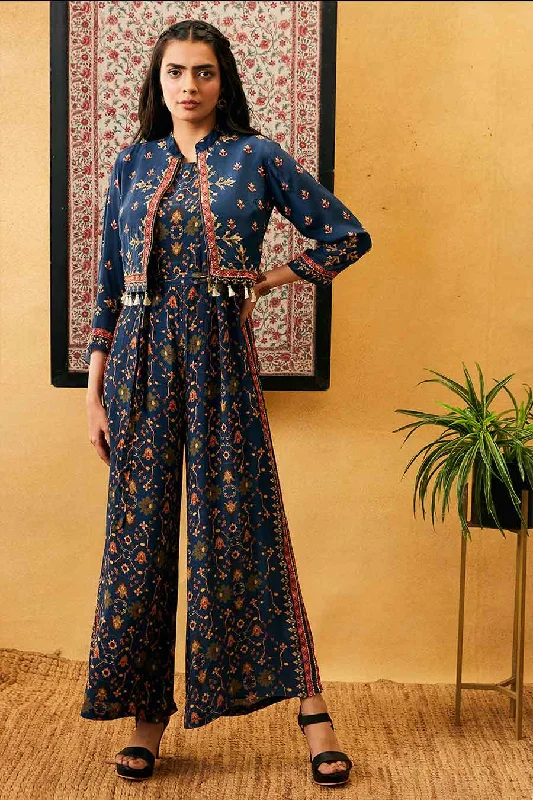 Zahra Printed Jumpsuit With Jacket Nordic Minimalist Home Look