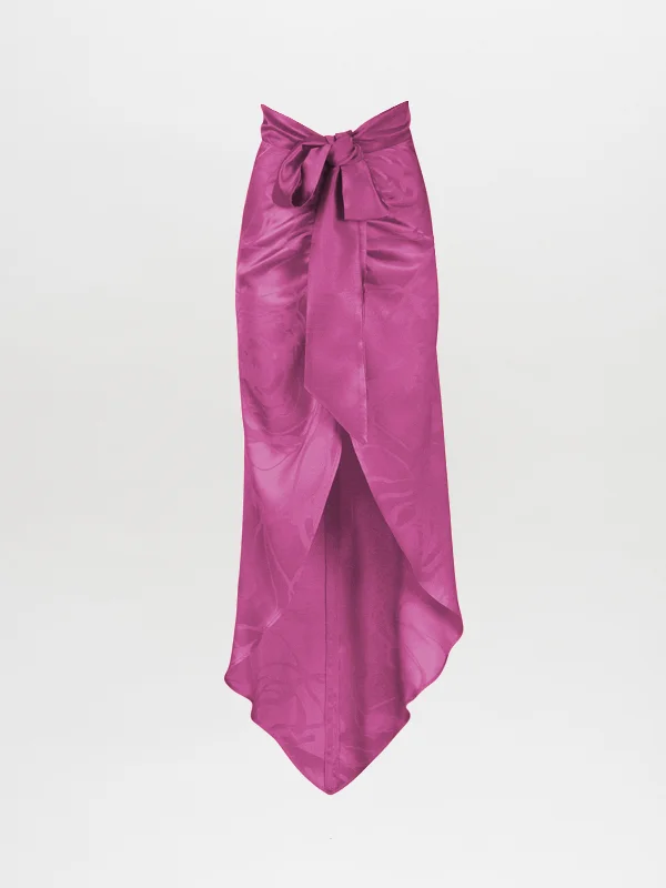 Tara Skirt Magenta Orchid Jacquard Effortless Grace