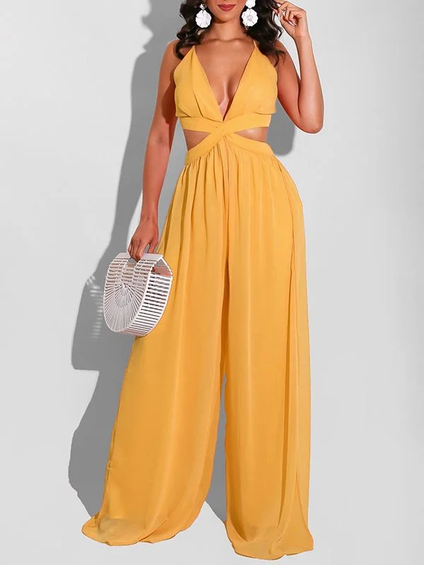 Chiffon Wide-Leg Jumpsuit Casual Chic