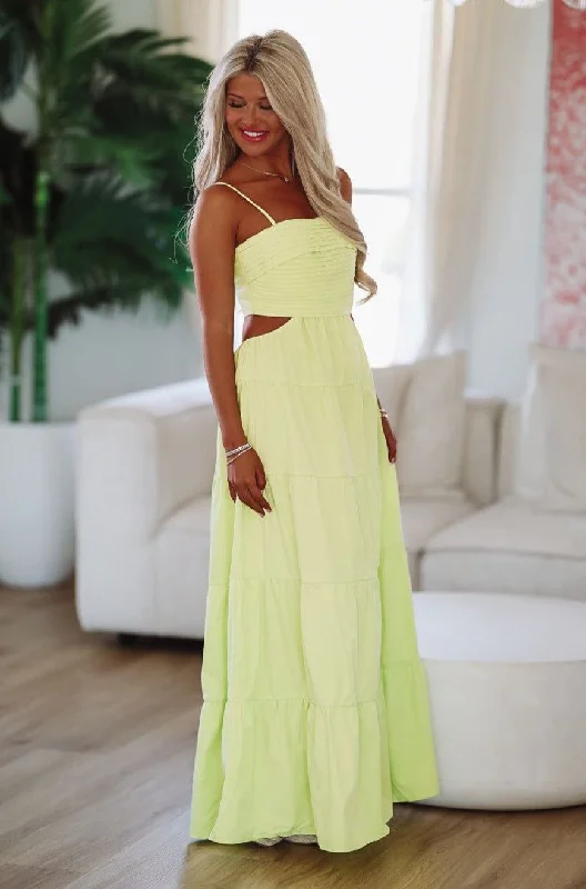 One Lucky Girl Maxi Dress - Lime Coastal Beach - Inspired Style