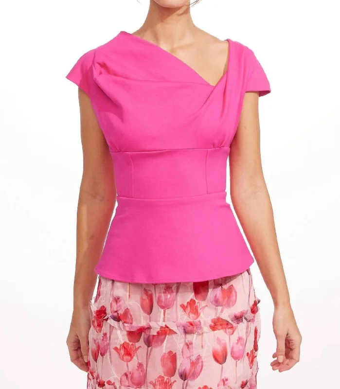 Yuki Top In Pink Punch Your Timeless Wardrobe Awaits