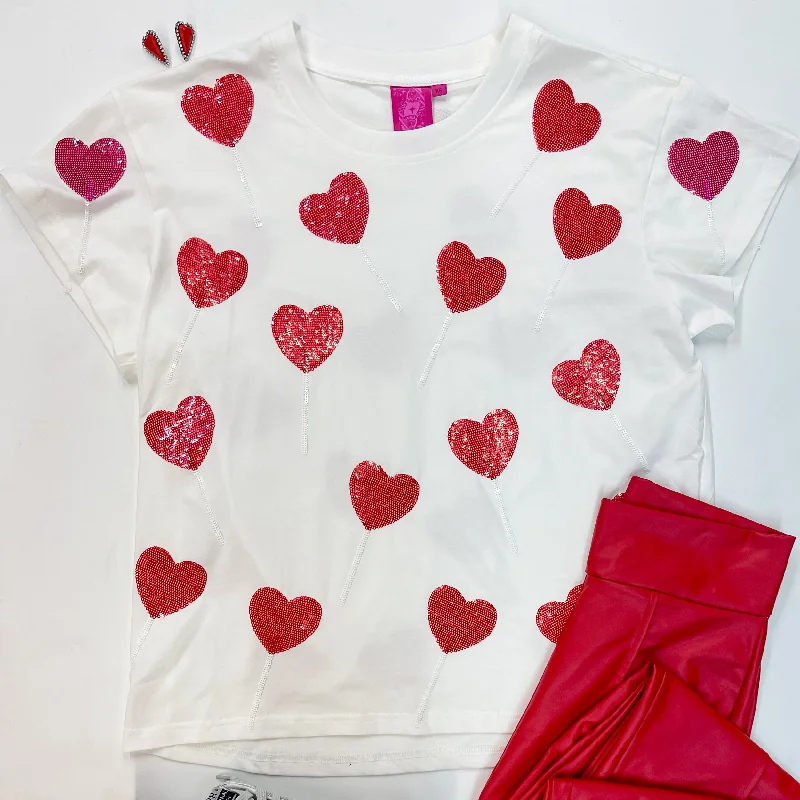 Queen Of Sparkles | Lollipop Lane Red and Pink Sequined Lollipops Top in White Limited Edition