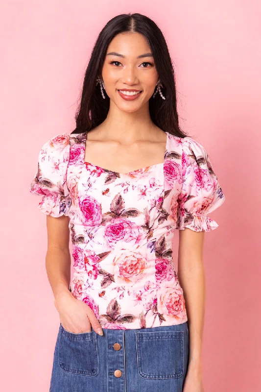 Ballerina Top in Pink Floral - FINAL SALE Trend Setting Wardrobe