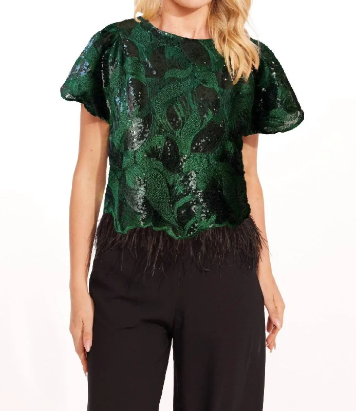 Arlen Absinthe Top In Christmas Green Trendy Street Style Attire