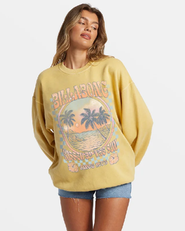 Billabong Ride In Oversized Crewneck Sweatshirt - MELLOW DAZE Feminine Flow