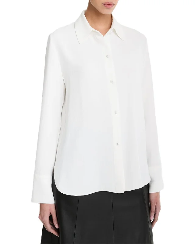 Vince Pearl Button Down Shirt Chic Styles