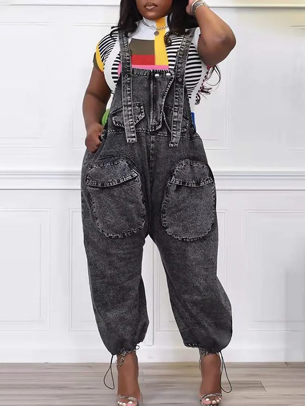 Wide-Leg Denim Overalls Trend Setting Threads